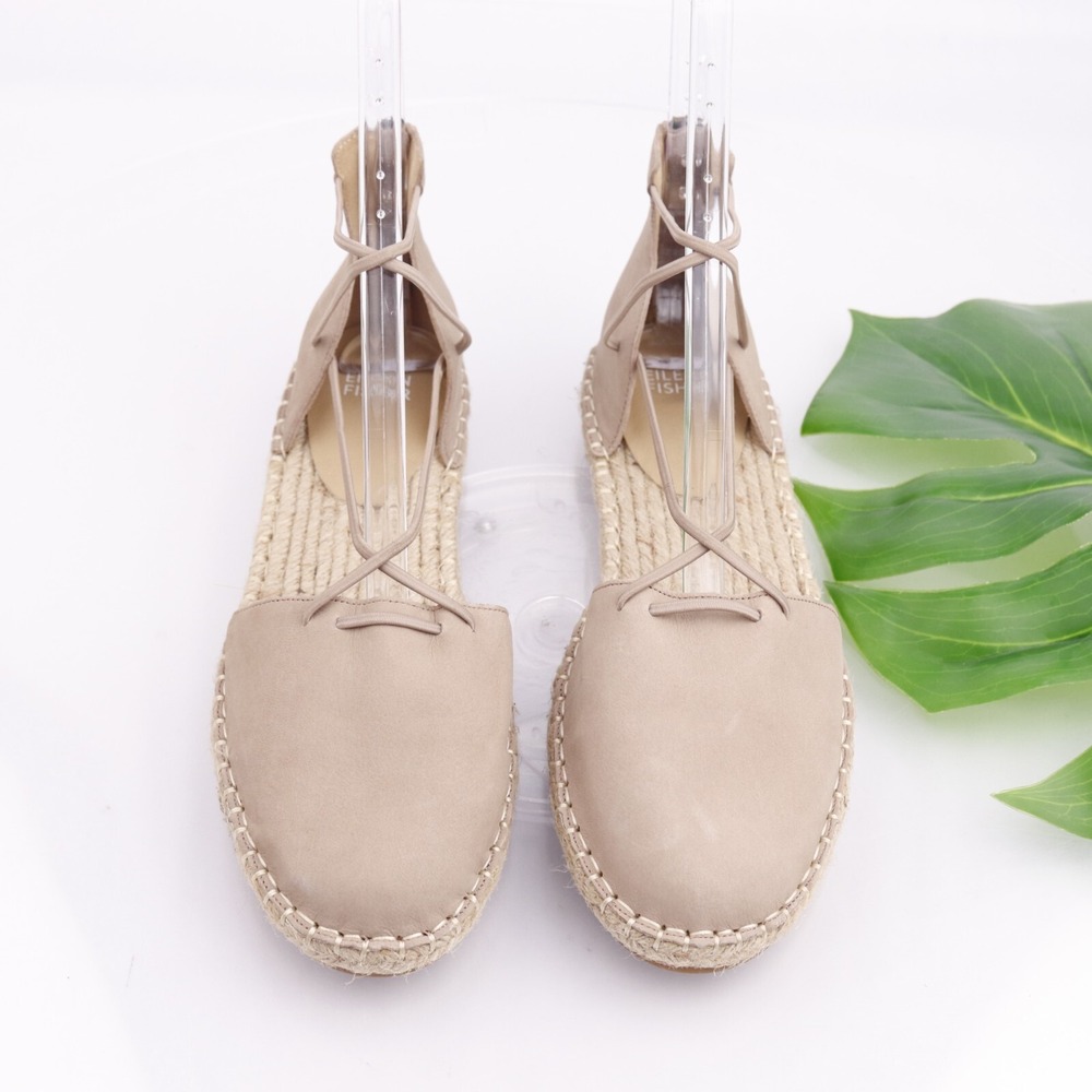 Eileen Fisher Shoes Womens Espadrille Sandals Size 9.5 Tan Slingback Zip Flat